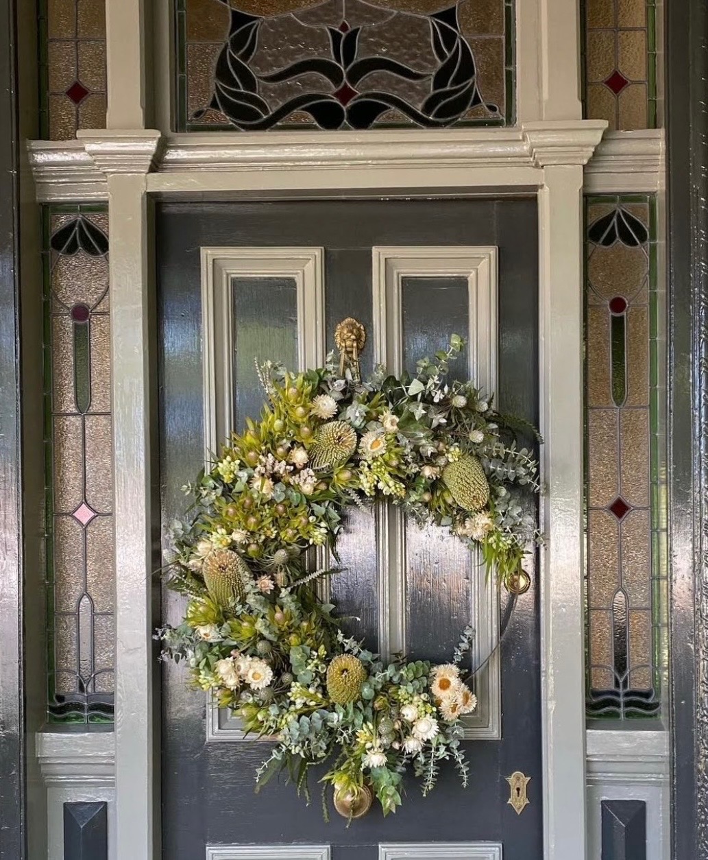 Native wreath made from garden cuttings